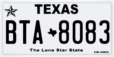 TX license plate BTA8083