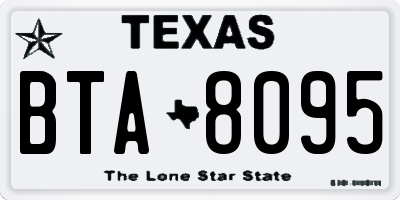TX license plate BTA8095