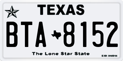TX license plate BTA8152