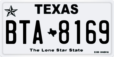 TX license plate BTA8169