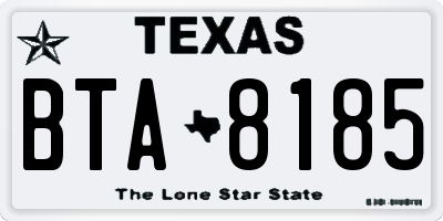 TX license plate BTA8185