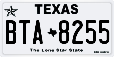 TX license plate BTA8255