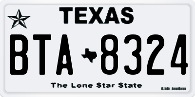 TX license plate BTA8324