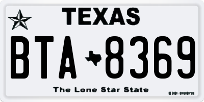 TX license plate BTA8369