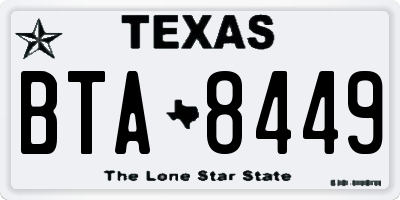 TX license plate BTA8449