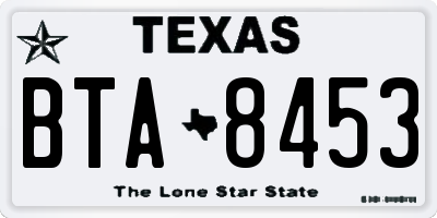 TX license plate BTA8453