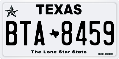 TX license plate BTA8459
