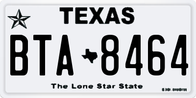 TX license plate BTA8464