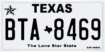 TX license plate BTA8469
