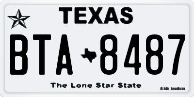 TX license plate BTA8487