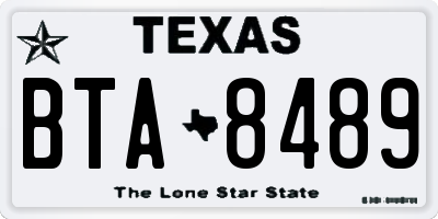 TX license plate BTA8489