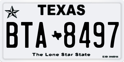 TX license plate BTA8497