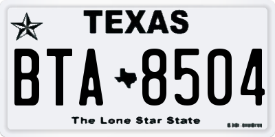 TX license plate BTA8504