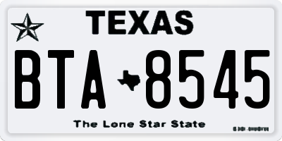 TX license plate BTA8545