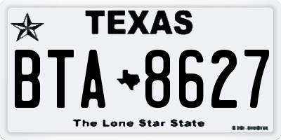 TX license plate BTA8627