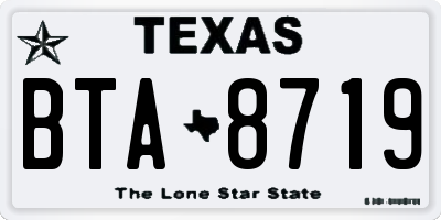 TX license plate BTA8719