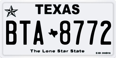 TX license plate BTA8772