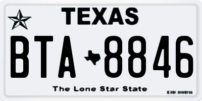 TX license plate BTA8846