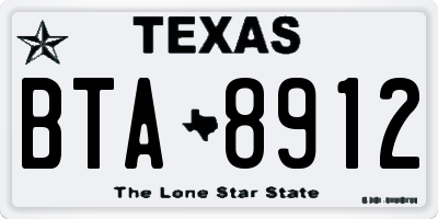 TX license plate BTA8912