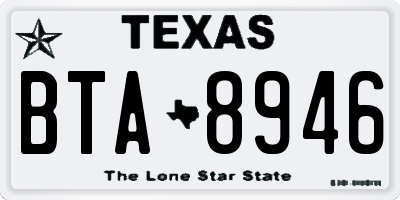 TX license plate BTA8946