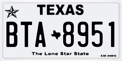TX license plate BTA8951