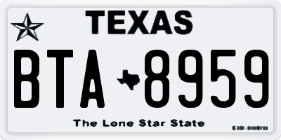 TX license plate BTA8959
