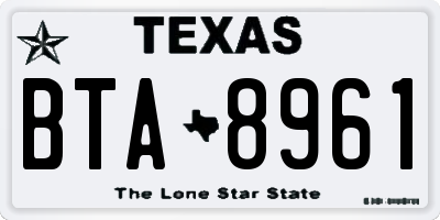 TX license plate BTA8961