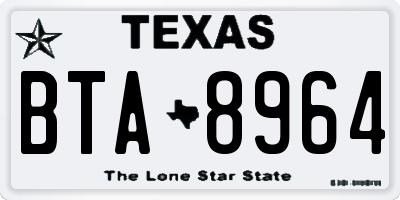 TX license plate BTA8964