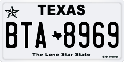 TX license plate BTA8969