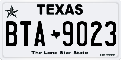 TX license plate BTA9023