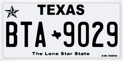TX license plate BTA9029