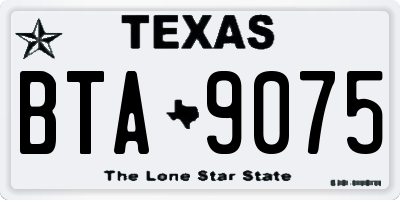 TX license plate BTA9075