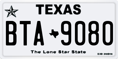 TX license plate BTA9080