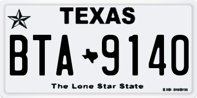 TX license plate BTA9140