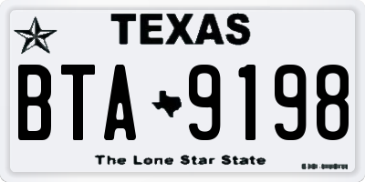 TX license plate BTA9198