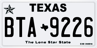 TX license plate BTA9226