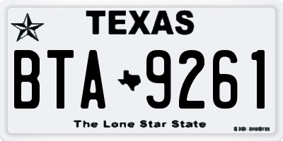 TX license plate BTA9261