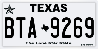 TX license plate BTA9269