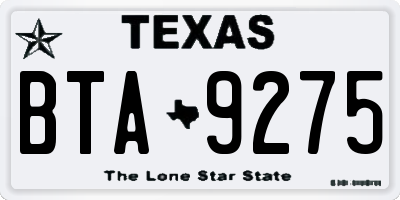 TX license plate BTA9275