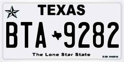 TX license plate BTA9282