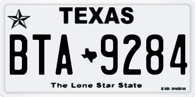TX license plate BTA9284