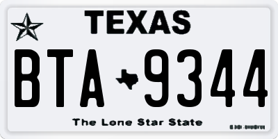 TX license plate BTA9344