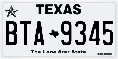 TX license plate BTA9345