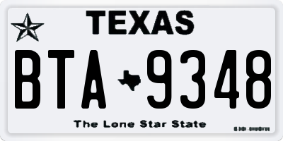 TX license plate BTA9348