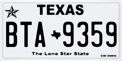 TX license plate BTA9359