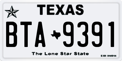 TX license plate BTA9391