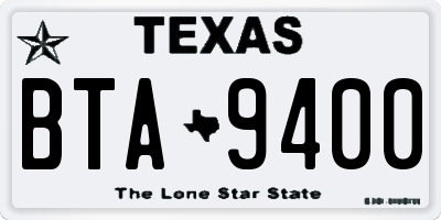 TX license plate BTA9400