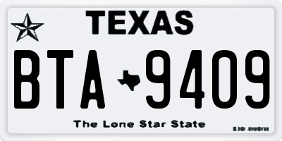 TX license plate BTA9409
