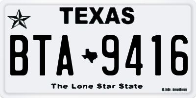 TX license plate BTA9416