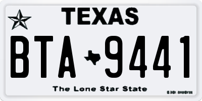 TX license plate BTA9441